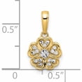thumbnail image 4 of 14K Yellow & Rhodium And White Diamond-Cut Flower Pendant (16.14 X 9.55) Made In Peru -Jewelry By Sweet Pea, 4 of 7