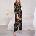 thumbnail image 3 of Sikiie Classical Rose Crown Skull Women's Long-Sleeve Shirt and Full-Length Bottom Pajama Set (s-xxl)-Small, 3 of 7