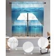 thumbnail image 2 of Blue Ocean Swag Kitchen Curtains Sets for Windows 24 Inch Length, Summer Beach Sky Waves Sandy Underwater Short Window Curtain Panels Swags Valances and Tiers 3 Piece Set for Cafe/Dining Room, 2 of 5