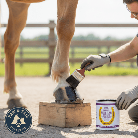 Farnam Pine Tar Hoof Care 32 oz. Antiseptic Moisture Prevents Cracks Horses