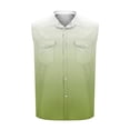 thumbnail image 4 of Dianli Gifts Summer Beach Mens Muscle Tank Top Hawaiian Gradient-Print Turndown-Collar Sleeveless Sports Tank with Pockets Cardigan-Style Shirt Top Breathable Quick-Dry Outdoor Vacation, 4 of 5