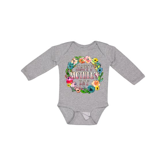 Inktastic Happy Mother's Day- flowers Boys or Girls Long Sleeve Baby Bodysuit