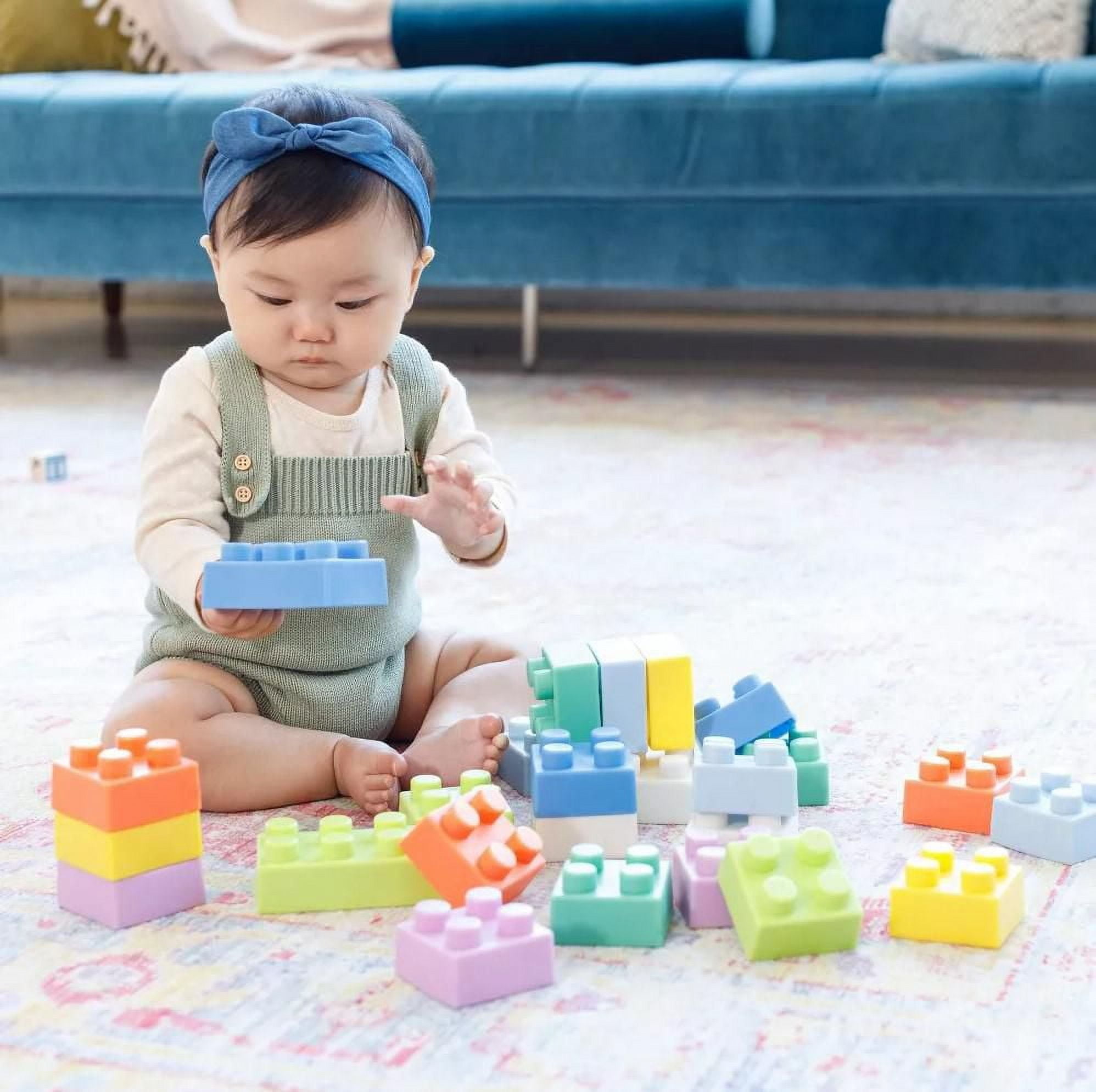 Infantino Super Soft 1st Building Blocks™ - 25 Piece Set, Stackable soft building blocks