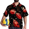 thumbnail image 4 of Seven Starred Ladybird Men's Spread Collar Poplin Beach Shirts - Casual Printed Button Down Short Sleeve Summer Tops for Unisex, 4 of 6