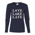 thumbnail image 2 of Wild Bobby, Anchor Wheels Love Lake Life, Women Graphic Long Sleeve Tee, Navy, Small, 2 of 4