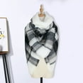 thumbnail image 4 of Women Winter Scarf Color Block Knitted Thick Warm Soft Windproof Neck Protection Fringe Wide And Long Lady Shawl, 4 of 7