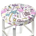 thumbnail image 3 of Kll Summer With Flamingo Round Bar Chair Cushion Cover 12 Inch,Bar Stool Protector With Elastic, Soft Washable, 3 of 7