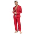 thumbnail image 2 of EA'S SECRET Men's Pajama Set 100% Cotton Soft Long Sleeve Pajamas Lounge Pjs Button-Down Notch Collor Sleep Sets Lightweight Pj Cozy Sleepwear(Cherry,S), 2 of 7