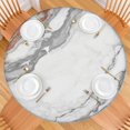 thumbnail image 2 of White Gray Rose Gold Marble Pattern Round Fitted Tablecloth with Elastic Edge,Dining Table Cover Waterproof,Outdoor Round Tablecloth for Camping,Dining,Indoor and Outdoor, 2 of 7