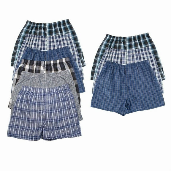 9 Pack Men's Boxer Shorts Random Mixed Color Pack Woven Relaxed Fit Boxers for Men Soft Breathable High quality Underwear with Elastic Waist Menswear