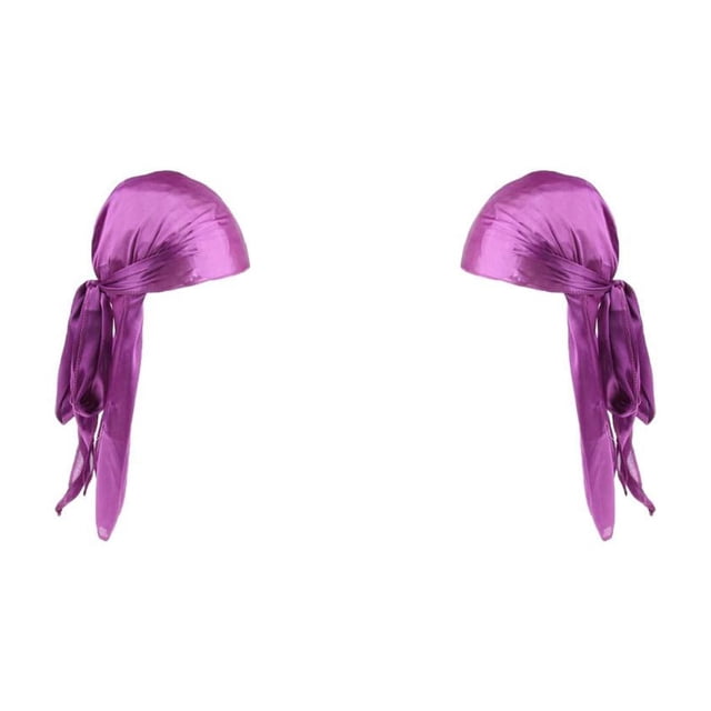 Tachiuwa 2 Pcs Bonnet Unisexe Turban Longue Queue Bonnet Pirate, 50cm