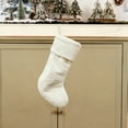 thumbnail image 6 of CuiLiyq Christmas Stockings, 18 Inch Large Plush White Stocking, Faux Lambswool Xmas Hanging Decor for Holiday Christmas Party Family Fireplace Decoration (White), 6 of 6