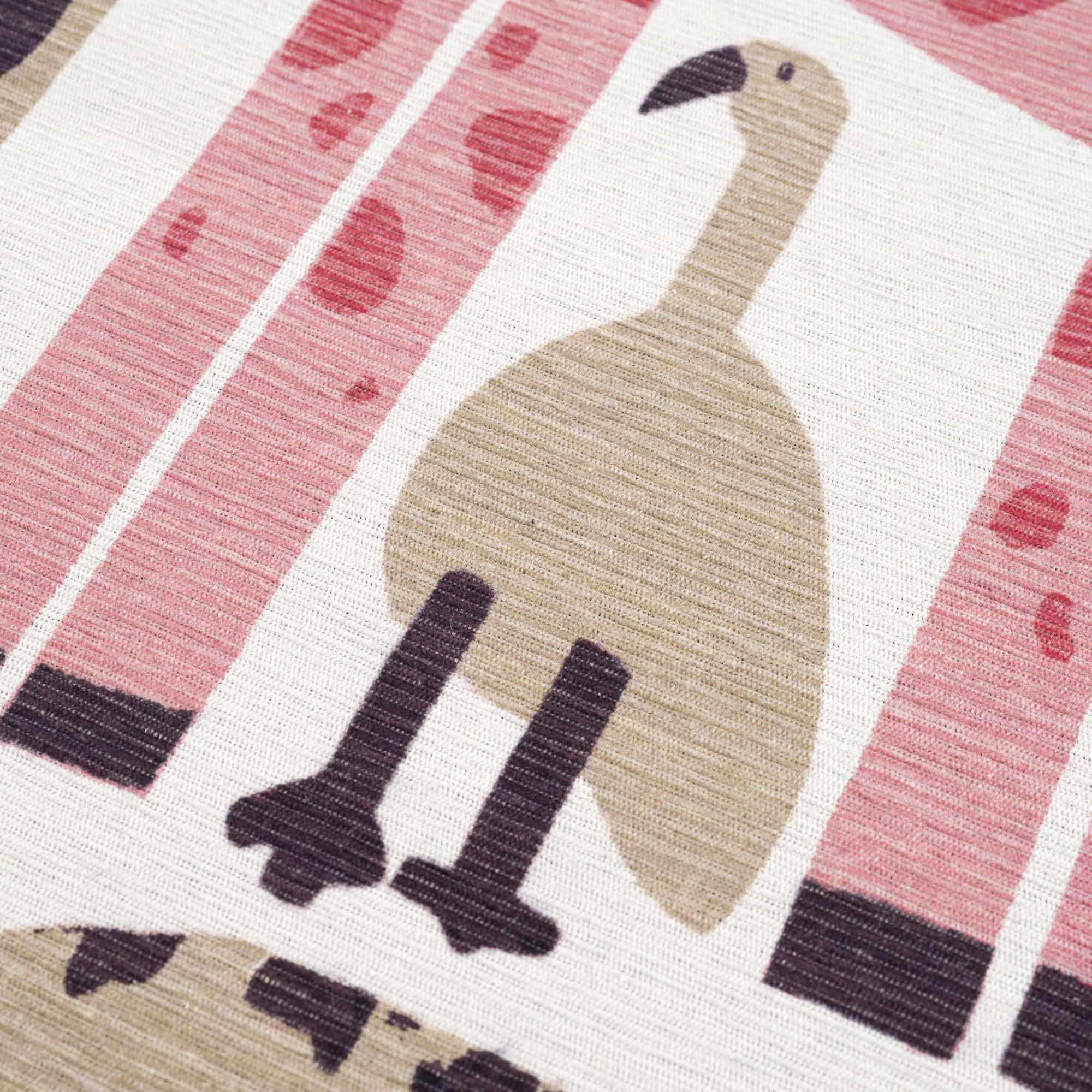Hauteloom Natal Kids Room, Nursery Machine Washable Area Rug - Animals - Beige, Terracotta - 5'3" x 7'3"