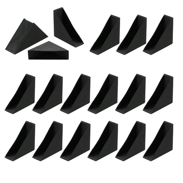 Uxcell 30Pcs Triangle Glass Corner Protector, 0.63 Inch Plastic Glass Table Corner Protector Transport Corner Guard for Glass, Ceramics, Wood, and Steel(Right Angle, Black)