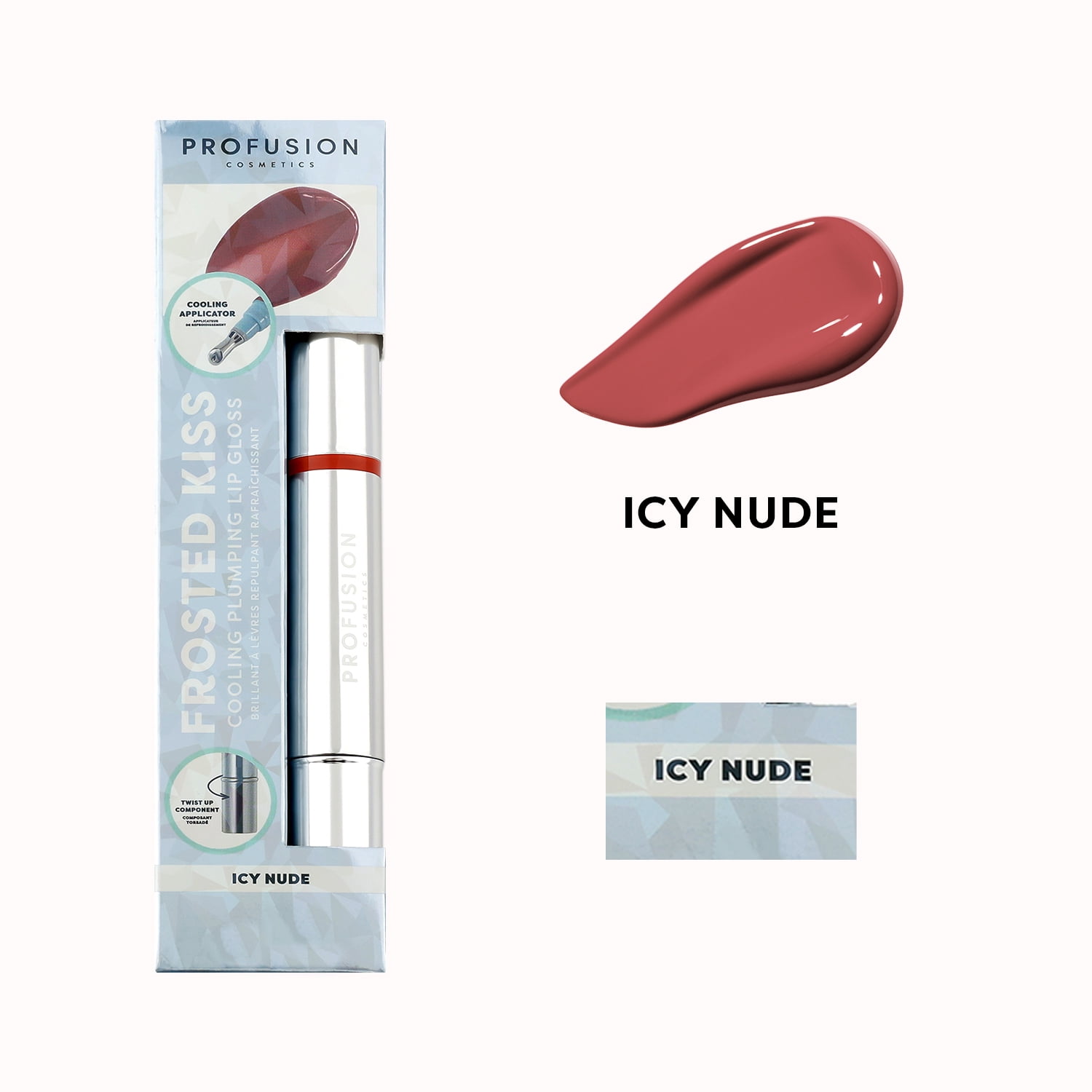 Profusion Cosmetics Frosted Kiss Cooling Plumping Lip Gloss - Icy Nude