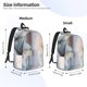 thumbnail image 2 of Disketp The Cat Looks in the Mirror print Canvas Backpack Lightweight Travel Daypack Student Rucksack Laptop Backpack-, 2 of 5