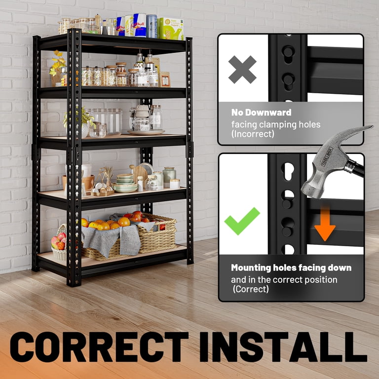 HOKEEPER 5-Tier Heavy-Duty Storage Shelves, 2600 Lb Capacity photo 7