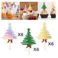 thumbnail image 4 of Adornos para cupcakes,Adornos para cupcakes navideños Decoraciones para fiestas,palillos para cupcakes de árbol de Navidad Decoración de pasteles,brillo Suministros para fiestas navideñas, 4 of 8