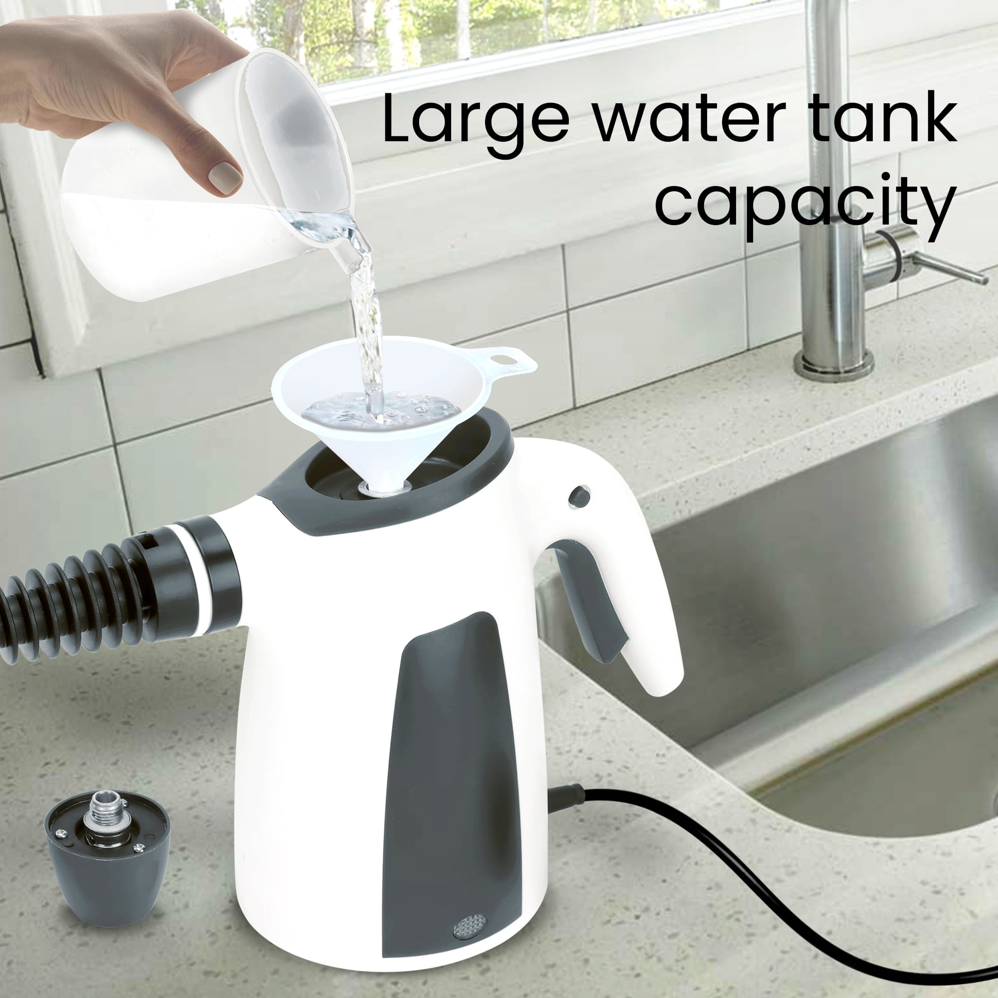 HOM Handheld Steam Cleaner with 5 Interchangeable Heads, Multipurpose Steam Cleaner For Home Furniture, Carpet, Car Seats, and Tile Grout