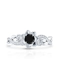 thumbnail image 5 of Rosec Jewels Natural Black Onyx Flower Engagement Ring for Women - Black Onyx Diamond Ring - AAA Quality - with Jewelry Box, 925 Sterling Silver, US 4.00, 5 of 9