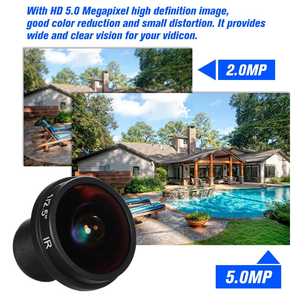 CCTV LENS 5MP 1.8mm M12  1/2.5"  Fisheye 180°  for CCTV Security 1080P IP camera 