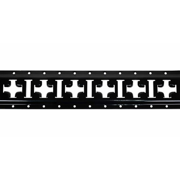 5 ft X Track Tie Down Rail, ETrack Rail with Horizontal & Vertical Slots, Black Powder Coated Finish 12 Gauge Steel - Allows E-Track Straps in Horizontal or Vertical Alignment
