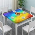 thumbnail image 3 of Colorful Tie Dye Pattern Square Fitted Tablecloth with Elastic Edge,Square Table Cover,Washable Elastic Table Cover for Home Kitchen Party Decor 36"x36", 3 of 6
