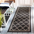 thumbnail image 2 of Safavieh Courtyard Amy Geometric Indoor/Outdoor Runner Rug, Black/Creme, 2'3" x 10', 2 of 9