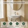 thumbnail image 3 of Ridge Small Wall Mounted Bathroom Sink 17 3/4" White w/Faucet Drain Towel Bar and Overflow Renovators Supply, 3 of 10