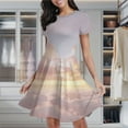thumbnail image 2 of Pastel Cloudscape Sky Women's Classic Swing Skater Dress Casual Work Party Cocktail Dresses, 2 of 6