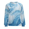 thumbnail image 7 of Colorful Marble Pattern Women's Floral Printed Sweatshirt Long Sleeve Crewneck Casual Loose Vintage Graphic Pullover Tops, 7 of 7
