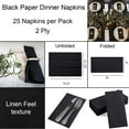 thumbnail image 3 of Renova Linen-Feel 75 Black Paper Dinner Napkins Folded 2-Ply 16" x 12", 3 of 6