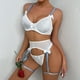 thumbnail image 5 of Gibobby Conjuntos de bragas de encaje Lencería sexy para mujer, conjunto de camisón de malla, camisón sexy para el hogar, lencería para mujer(Blanco, M), 5 of 5