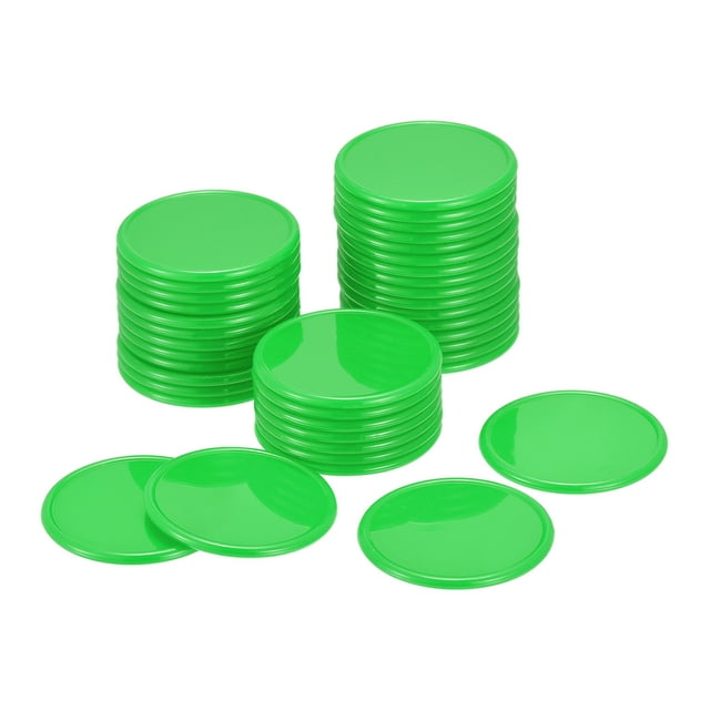 Unique Bargains Small Plastic Learning Counters 37mm/1.45 Inch Green Pack of 50