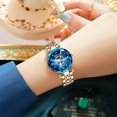 thumbnail image 2 of Ocean heart brand starry sky diamond surface bright multi-surface glass solid steel belt women's waterproof watch, 2 of 3