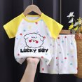thumbnail image 1 of UAYOTSE Toddler Baby Boy Summer Outfit Adorable Cartoon T-Shirts Top Shorts Set Infant Boy Summer Clothes 6 12 18 Months 2T 3T,Sizes 5-6 Years, 1 of 3