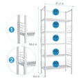 thumbnail image 3 of FUTASSI Metal Storage Rack, 5-Tier Adjustable Heavy Duty Shelving Unit, 400 lbs Capacity 21.2"W×9.4"D×59.2"H for Kitchen Garage Bathroom, White, 3 of 8