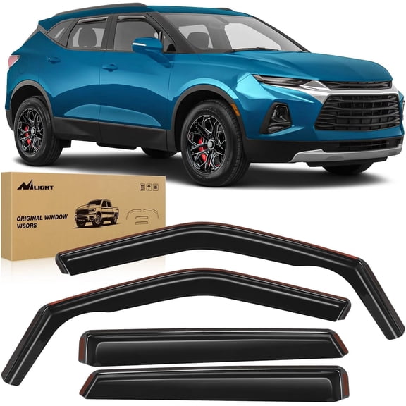 Nilight Durable in Channel Rain Guards for Chevy Blazer 2019 2020 2021 2022 2023 2024 2025 Window Deflectors, Vent Window Visors-4pcs