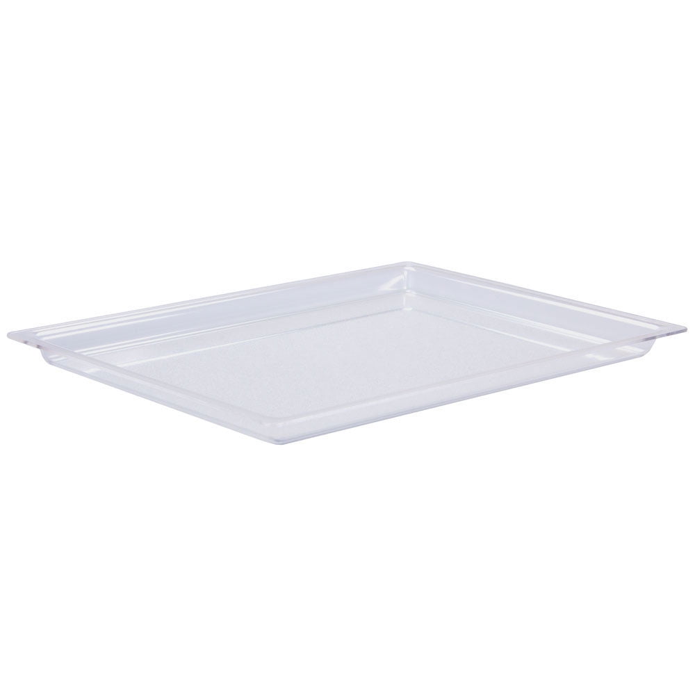 18W x 26D x 1H Clear Shallow Tray, 2 Trays,Pack of 2 EA