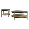 thumbnail image 1 of Arini Ensemble de 2 Pcs Table Basse Ronde et Bout de Canapé Noir, 1 of 14