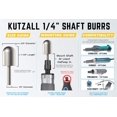 thumbnail image 3 of Rotary Burr Kutzall, original, punta esférica, carburo de tungsteno fino, 3 of 8