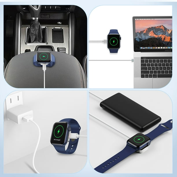 Cargador magnético inalámbrico 2 en 1 con mosquetón para Apple Watch Ultra 49 mm/8 7 6