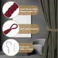 thumbnail image 3 of 2Pcs Rope Curtain Tiebacks, 23.6" Cotton Hand-Woven Curtain Holdback, Wine Red, 3 of 7