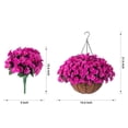 thumbnail image 4 of Artificial Fake Hanging Flowers Plants Basket for Outdoor Spring Summer Decoration, Faux Silk Flowers Outside Look Real Morning Glory UV Resistant for Porch Patio Balcony Garden Yard Home, Fuchsia, 4 of 31