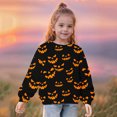 thumbnail image 4 of Odeerbi Toddler Girls Crewneck Sweatshirts Halloween Pullover Sweatshirts 1-12 Years Kids Oversized Sweatshirt Fashion Long Sleeve Pullover Tops Black-2, 4 of 8