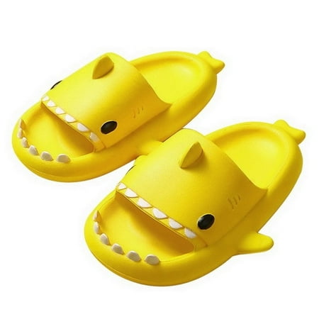 

CoCopeanut Winter Shark Slippers Men Flip Flop Home Waterproof Shark Slides Women Couple Plush Warm Mens Shoes Non-Slip Thick Sole Slippers
