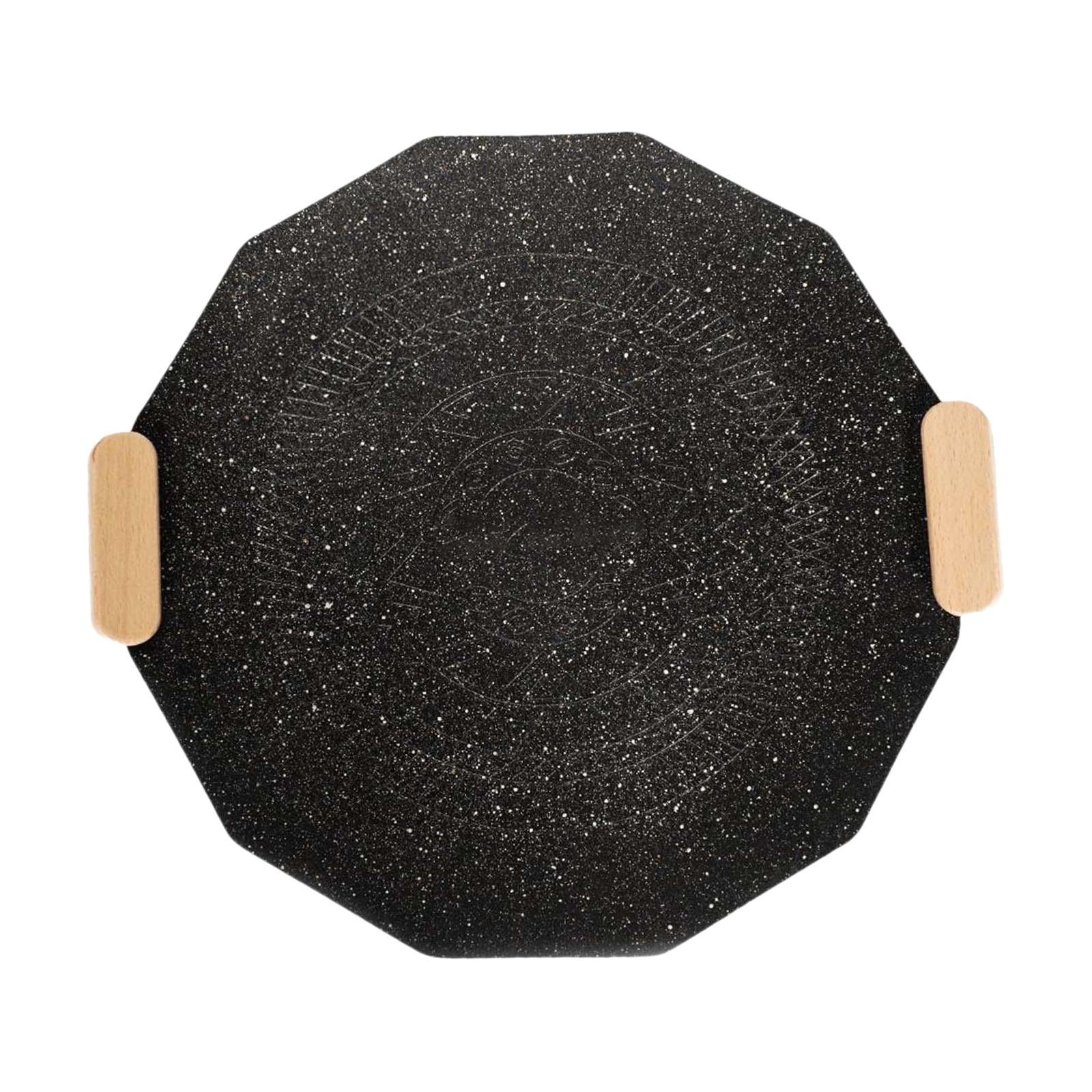 Nishiyuenyi Nonstick Grill Pan, BBQ Cast Pan, Multifunctional Portable Hand Grip Grill Pan,