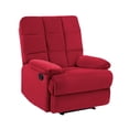 thumbnail image 2 of Reclining Chair, Velvet Upholstery Square Tufted Back Pillow Top Arms Solid Wood Furniture Modern Living Room Recliner, 2 of 6