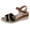 Black, variant on Women's Wedge Sandals Fashion Color Block Band Open Toe Platform Espadrilles Adjustable Ankle Strap Summer Wedges Heels Black Size 6