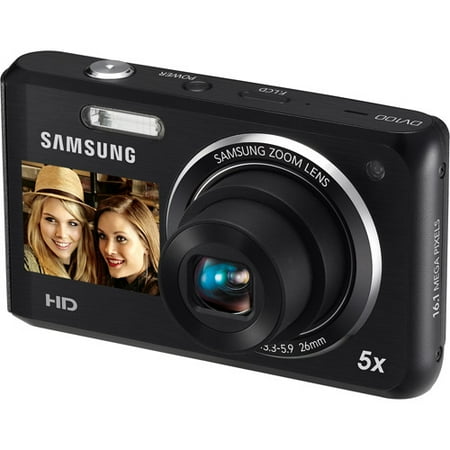 Samsung DV100 DualView 16MP Digital Camera w/ 5x Optical Zoom Lens, 2.7" LCD Display, 1.5" Front LCD Display, HD Video, Smart Face Recognition